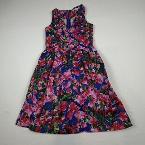Milly Design Nation Pink & Blue Floral Dress SZ 4 Easter, Garden, Cottage Core
